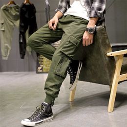 Plus Size Multi-Pockets Cargo Pants Men Streetwear Baggy Jogger Pants Ankle-Length Harem Pants 6XL 7XL 8XL 211201