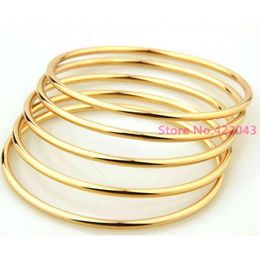 High Quality Gold Plate Jewelry 316l Stainless Steel Luxury Brand Stylish Round Womens 5pcs/set Bangle Bracelet