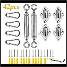 Hooks Rails 42Pcs Awning Accessories Rectangular Heavy Stainless Steel Installation Kit For Square Triangle Shade Sail Otij9 Iyf7U