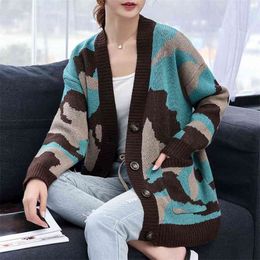 Lazy Wind Sweater Winter Korean Women's Wide Loose Shirt Coat Jacket Spring And Autumn 210427