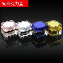 Fashion Acrylic 5g Mini Cosmetic Empty Jar Pot Eyeshadow Makeup Face Cream Container Storage Refillable Bottle 20pcs/lotgood qty
