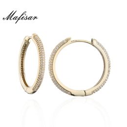 Mafisar 2021 Trendy Copper Zircon Hoop Earrings For Women Girls Big Circle Rainbow Jewellery Best Party Wedding Christmas Gift