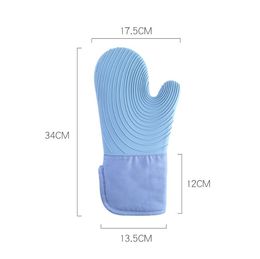 Thickened Oven Baking Heat Resistant Silicone Mit Cooking Mitts Kitchen Potholders Mittens Heavy Duty Non-Slip Waterproof Cold-Proof GGA5084