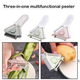 new3 In 1 Peeler Slicer Shredder Peeler Multi Stainless Steel Blade Grater Zesters Kitchen Accessories Peeling Tool EWB6671