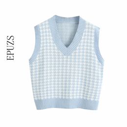 Fashion sleeveless vest sweater women pullover casual v neck knitted sweater winter cute korean sweater 210918