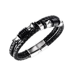 multi-layer cross woven leather chain bracelet For Men Bangle Chains Link Classic Trendy Vintage male Jewelry Fashion Mens Birthday Party Gift 641901891984