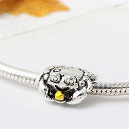 crab charms for bracelets Canada - Crab WIth Gold Ball Alloy Charm Bead Fashion Women Jewelry Stunning European Style Fit For Pandora Bracelet Necklace PANZA005-35