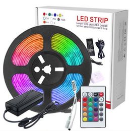 RGB LED Strip 5M Leds Light Tape SMD 5050 10M DC 12V Waterproof RGBs strips Lights diode Ribbon Flexible Controller