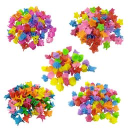 100pcs/lots Mixed Colors Children Girl Mini Heart Paw Butterfly Flower Shape Hair Clips Cute Barrettes Fashion Accessories 179 B3