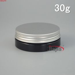 30 Grammes black PET Jar,30g cream jar with silver Aluminium Lid,Cream Container Cream Jar Cosmetic Packaging Plastic Jarbest qty