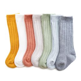 Baby Socks Newborn Stripe Plain Girls Boys Knee High Sock Toddler Solid Colour Sock For 0-3 Years Children 20220228 Q2