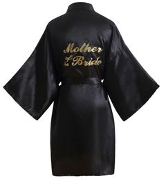 getting ready robes NZ - Women's Sleepwear Mather Of The Bride One Size Bridal Robe Bridesmaid Kimono With Gold Glitter For Wedding Party Getting Ready