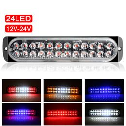 24 LED 72W Ultra-thin Strobe Light Car Motorcycle Truck Side Emergency Lights Warning Flashing Lamp Trailers Police Flasher