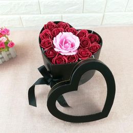 Gift Wrap 1 PC Flower Box Valentines' Day Or Wedding's Gifts Holding Heart Strong Paper With Two Layers Structure