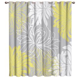 Curtain & Drapes Dahlia Yellow And White Window Curtains Dark Blinds Living Room Bedroom Indoor Decor Swag Kids Treatment Sets