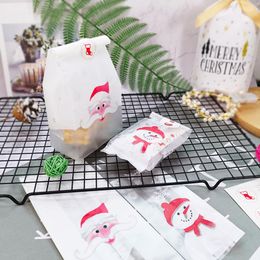 cat cookies Australia - Gift Wrap 50Pcs Plastic Candy Cookie Bag Christmas Tree Ornament Cartoon Dog Cat Snack Packaging Bags Children's Birthday Party Decoration