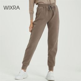 Wixra Women Casual Velvet Pants Winter Lady's Thick Wool Women's Clothing Lace-up Long Trousers 210925