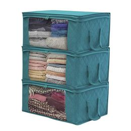 Non woven dustproof bag folding storage Boxes wardrobe clothing box Organising bags With window