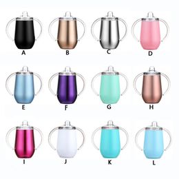 9oz Sippy Cup Egg Mug Toddler Tumbler Multi-function Stainless Steel Insulated Vacuum Milk Mugs