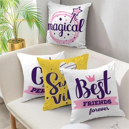 Cushion/Decorative Pillow Loveer Sayings Letter Print Cushion Cover Polyester Pillowcase 45x45 Cm Decoratives Pillows