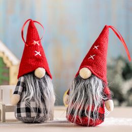 Nordic Style Christmas Rudolph Trees Decoration without Face Xmas Tree Hanging Pendant Doll with Hangers Window Decoration