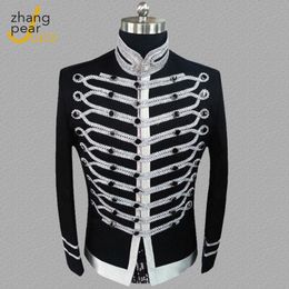 Stand Collar Blazer Men Military Dress Long Sleeve Fashion Suit Jacket Nightclub Stage Masculino Men's Suits & Blazers