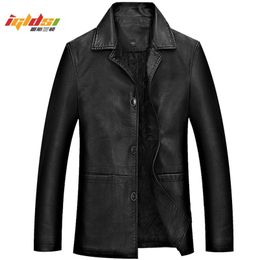 Men's Winter Leather Jacket Soft Thick Warm PU Leather Jacket Male Business casual Coats Man Jaqueta Masculinas Plus Size 4XL 211106