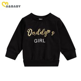 0-3Y Autumn Spring Toddler born Infant Baby Girls Hoodies Letter Camo Long Sleeve Sweatshirts Girl Clothing 210515