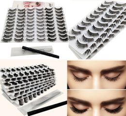 Trucco 30 paia 3 stili / set 3D Fuax Mink Lashes Ciglia finte con pinzette e penna eyeliner autoadesiva liquida Natrual Long Wispies Eyelash