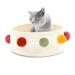 Cat Beds & Furniture 1 Piece Round Scratching Bed Fashion Breathable Washable Pet Cats Sleeping Cute Kitten Scratcher Mats Accessories