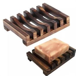 Wooden Bamboo Soap Dish Tray Holder Storage Rack Plate Box Container for Bath Shower Bathroom