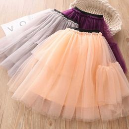 Spring Autumn Fashion 3 4 6 8 9 10 12 Years Children Clothing Dancing Lace Tulle Tutu School Kids Baby Girls Chiffon Skirt 210529