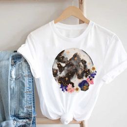 Women Butterfly Short Sleeve Spring Summer Trend Printing Clothing Fashion Clothes Print Tee Top Tshirt Female Graphic T-shirt X0628