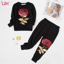 LZH Girls Clothing Sets Spring Toddler Clothes Kids Tracksuit For Suit Costume Children's 3 4 6 7 Year 211224