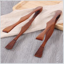 Wooden Tongs Bread Kitchen Buffet Barbecue Tongs Cooking Clip Clamp dessert Salad Tools Wooden Clip Home Kitchen Utensil RRD7283