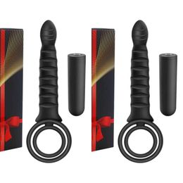 NXY Vibrators Double Penetration Dildo Vibrator for Men Wireless Control Strap On Penis Anal Plug G Spot Massager Adult Sex Toys Couples 1119