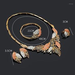 Earrings & Necklace 2021 Fashion Design Jewelry Set Nigerian Woman Wedding Brand Noble Gold Colorful Sets Wholesale