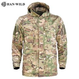 Jackets de caça M65 Roupas do exército Casual Tactical Windbreaker masculino de voo à prova d'água Capaco de campo Militar Capuz de campo Autumão de inverno