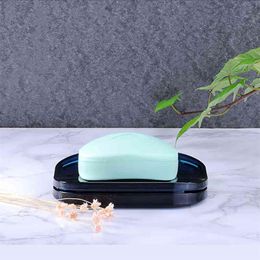 Double Layer Plastic Drain Bathroom Dish Box Household Shower Travel Hiking Holder Container Soap Face 210423