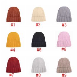 movie party favors UK - Knitted Woolen Cap Winter Warm Hat with Tide and Velvet Thick Solid Color Men's Women's Baotou Party s Supplies Rra3716