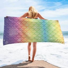 The latest 160X80CM printed beach towel, mermaid pattern style, microfiber sunscreen and quick-drying, double-sided fleece, support for custom LOGO