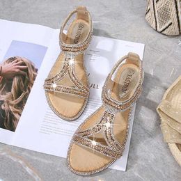 Summer Woman Sandals 2021 New String Bead Flip Flop Metal Wedge Beach Sandals for Lady Shoes Sapato Feminino Y0721