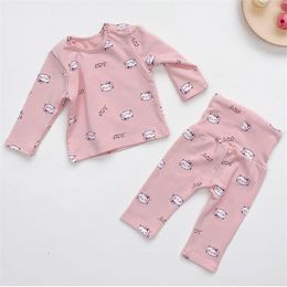 Infant Baby Girls Cartoon Printing Long Sleeve Suit Clothing Sets Autumn Winter Kids Girl Clothes 2Pcs 210521