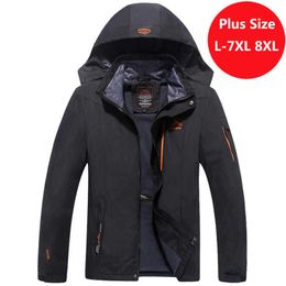 Große Größe 6XL 7XL 8XL Herren Outdoor Jacke Herbst Winter Soft Shell Jacke Männer Military Winddicht Wasserdichte Kampf Herren Kleidung x0710