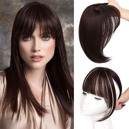 Vigorous Dark Brown/Black Synthetic Fringe Clip In Hair Extension 3D Natural Franch Bangs High Temperature Fibre