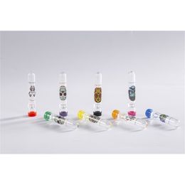 Thick Pyrex Glass Smoke Pipe Straight Tube Mini Philtre Tips Tobacco Smoking Cigarette Holder For Dry Herb