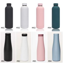 LL Water Bottle Vacuum Yoga Fitness Bottles Simple Pure Colour Straws Stainless Steel Insulated Tumbler Mug Cups with Lid Thermal Insulation Gift Cup