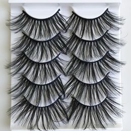 25CM Fluffy Mink Eyelashes 6D Full Eyelash 5 Pairs Eye Handmade Individual False lashes Soft Natural Long Thick Makeup Tools Beauty Factory Supply