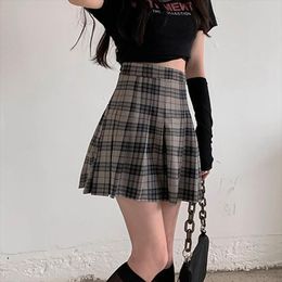 plisado jk uniforme niña falda a cuadros kawaii harajuku estilo coreano mujer ropa egirl verano
