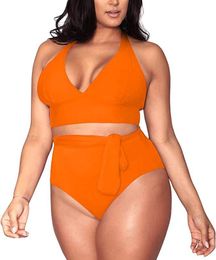 Women's Swimwear Factory 2021 Lash Sexy Bikini Multi-rope With Deep V High Waist Swimsuit For Women